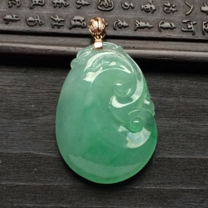 （超值推荐）冰种晴水如意挂件（金扣）