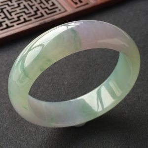 (超值推荐)糯冰种紫罗兰飘花手镯(53.5mm)