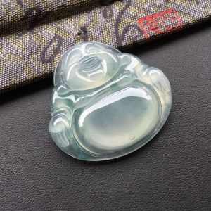 (超值推荐)冰种飘花玉佛挂件