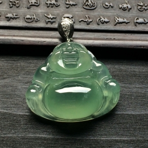 （超值推荐）冰种晴水玉佛挂件（金扣）