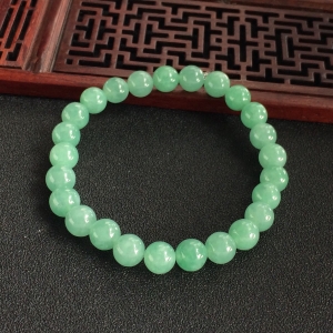 (超值推荐)糯冰种绿晴水圆珠手链