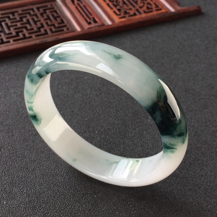 (超值推荐)糯冰种飘花手镯(58.5mm)