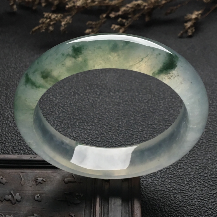 （超值推荐）冰种飘花手镯（56.4mm）