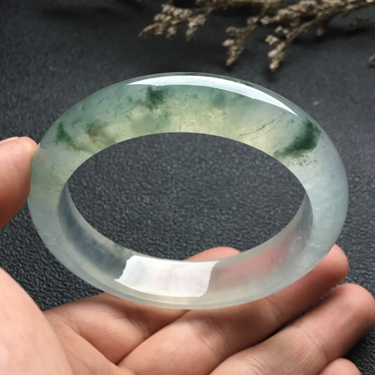 （超值推荐）冰种飘花手镯（56.4mm）