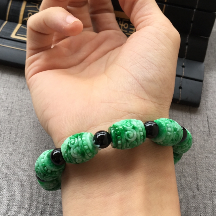(超值推荐)糯冰种飘翠路路通手链