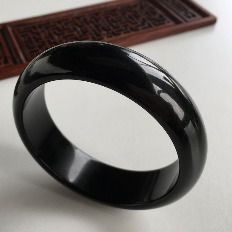 (超值推荐)细糯种墨翠手镯(61.2mm)