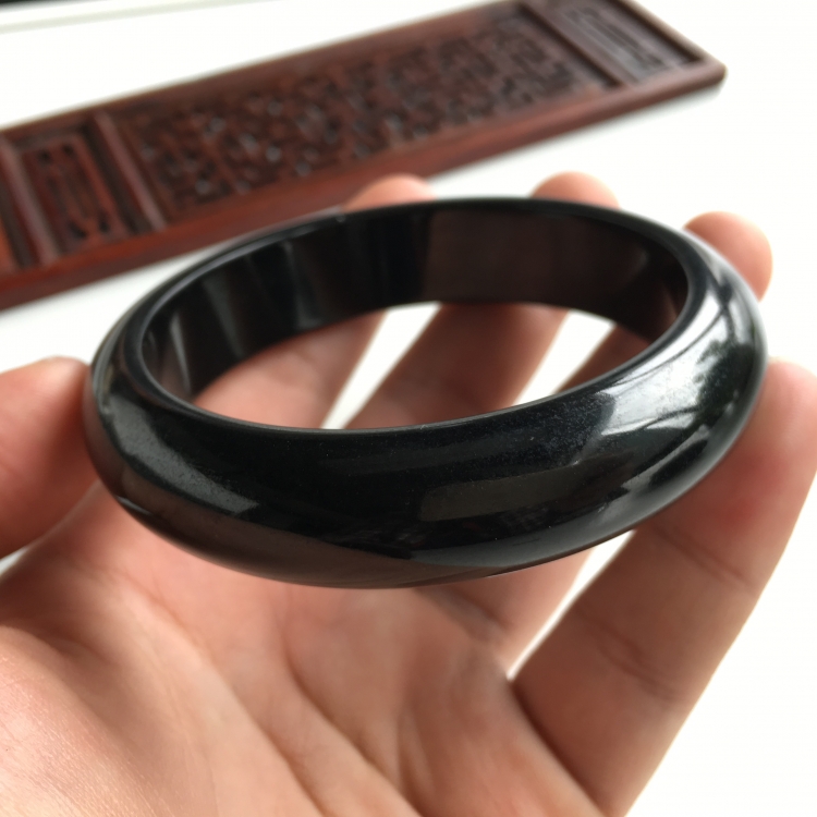 (超值推荐)细糯种墨翠手镯(60.7mm)