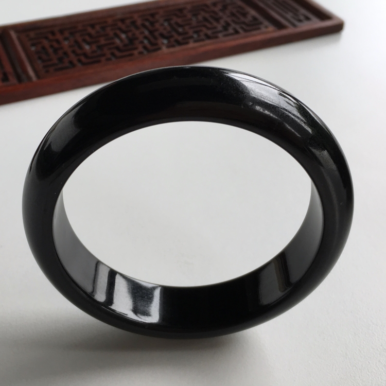 (超值推荐)细糯种墨翠手镯(58mm)