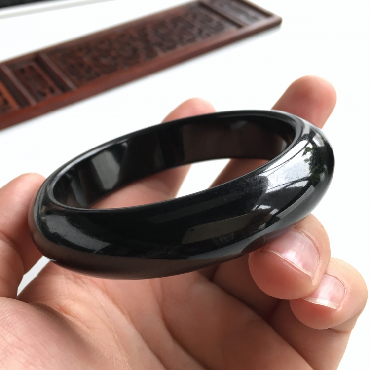 (超值推荐)细糯种墨翠手镯(58mm)