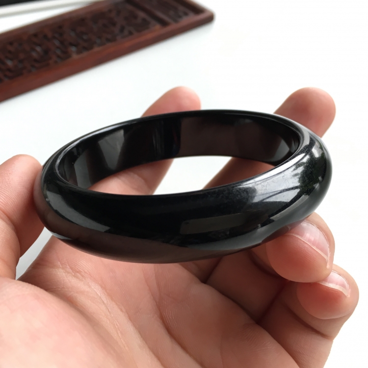 (超值推荐)细糯种墨翠手镯(57.4mm)