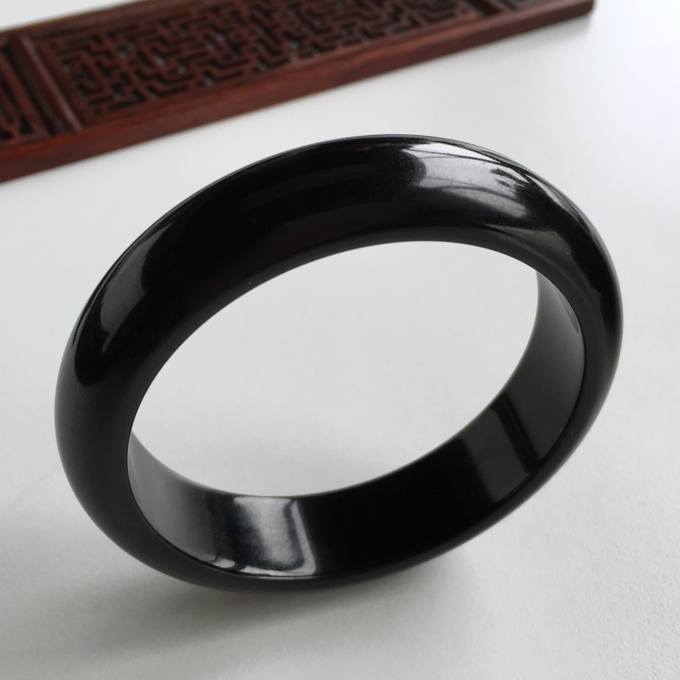 (超值推荐)细糯种墨翠手镯(57.8mm)