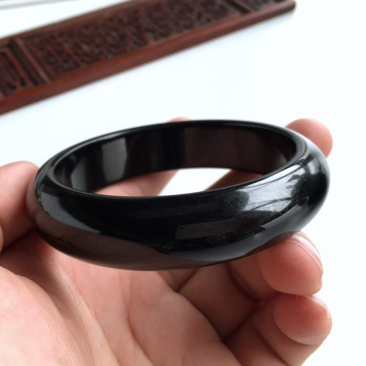 (超值推荐)细糯种墨翠手镯(57.8mm)