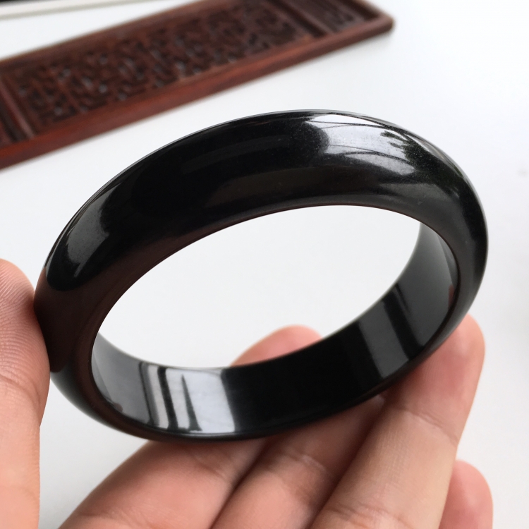 (超值推荐)细糯种墨翠手镯(57.8mm)