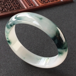 (超值推荐)糯冰种飘花手镯(58.5mm)
