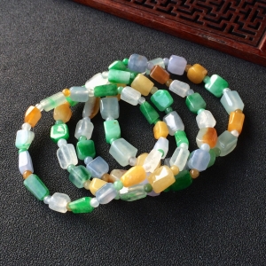 (超值推荐)糯冰种三彩手链(单价)