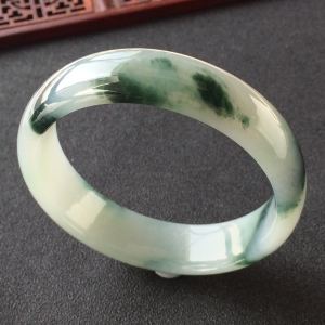 (超值推荐)糯冰种飘花手镯(58.8mm)