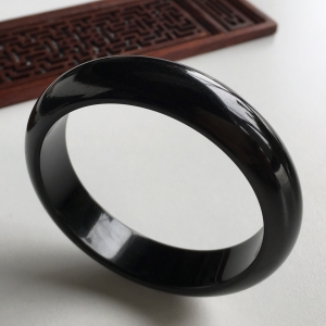 (超值推荐)细糯种墨翠手镯(57.4mm)