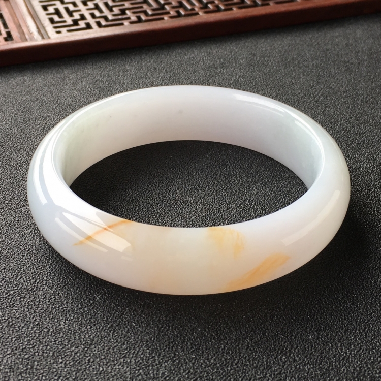 (  超值推荐)糯冰种飘黄翡手镯(60.5mm)
