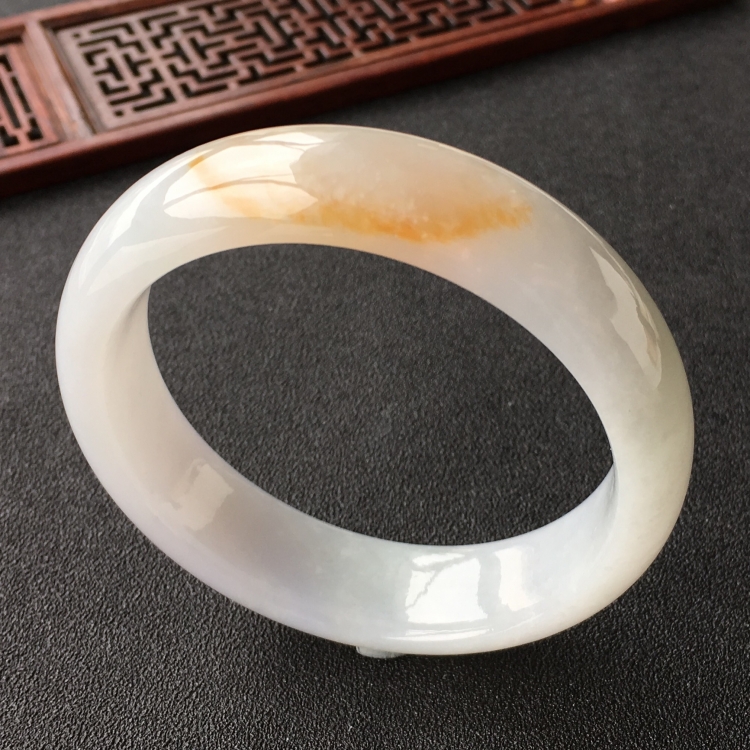 (超值推荐)糯冰种飘黄翡手镯(59.2mm)