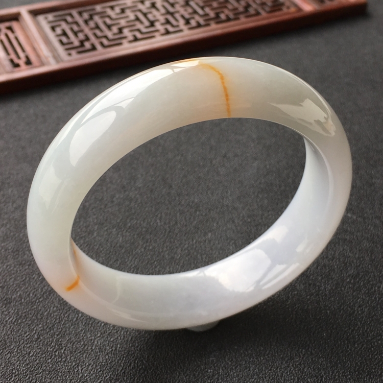 (超值推荐)糯冰种飘黄翡手镯(60.5mm)