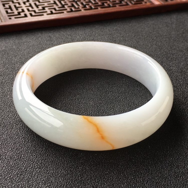 (超值推荐)糯冰种飘黄翡手镯(60.5mm)