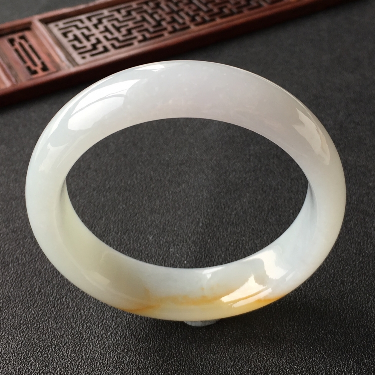 (超值推荐)糯冰种飘黄翡手镯(59.2mm)