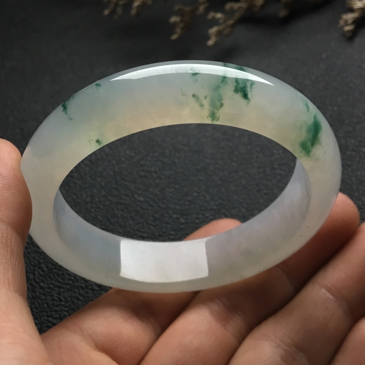 （超值推荐）冰种飘花手镯（55.5mm）