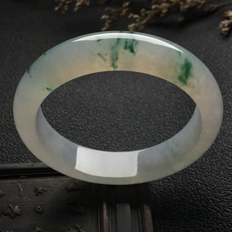 （超值推荐）冰种飘花手镯（55.5mm）