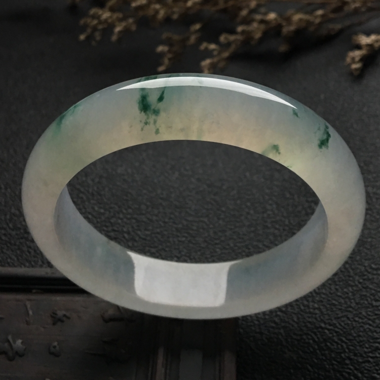 （超值推荐）冰种飘花手镯（55.5mm）