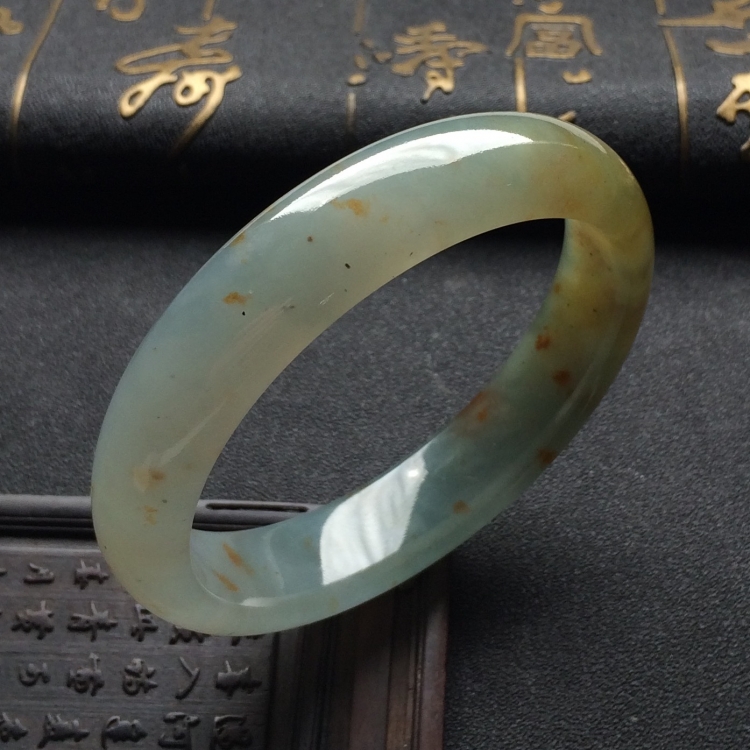（超值推荐）糯冰种褐黄翡手镯（60mm）