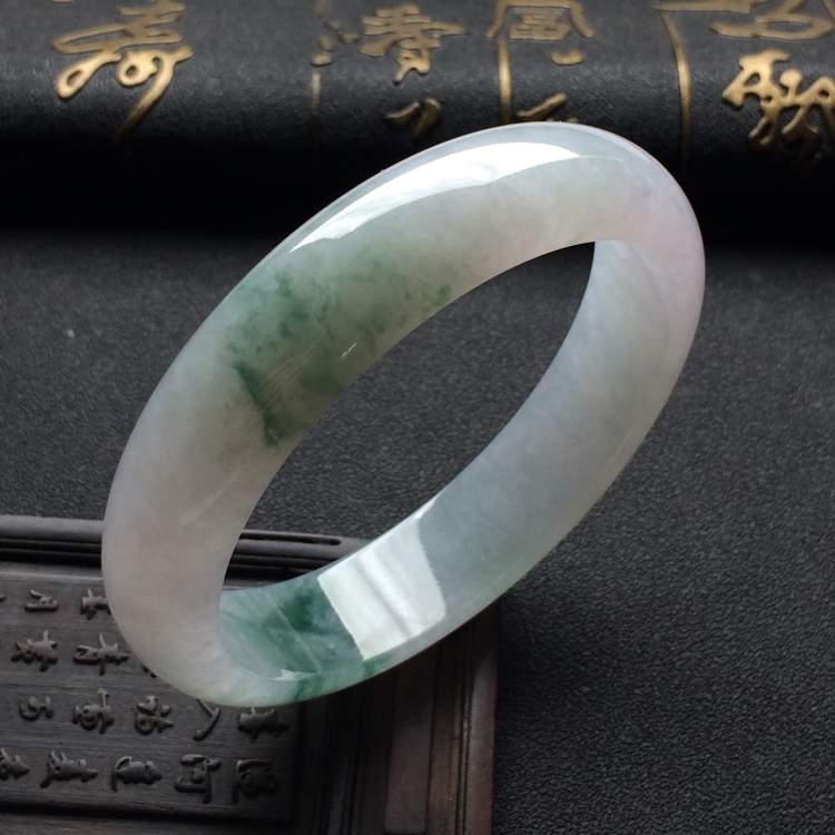 （超值推荐）糯冰种飘花手镯（59.3mm）