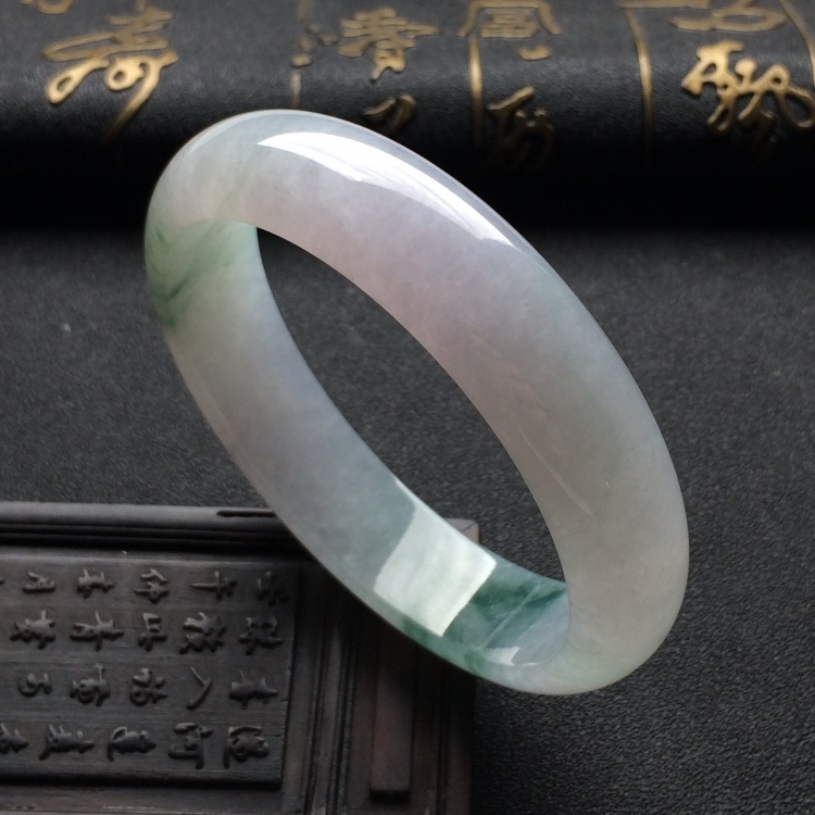 （超值推荐）糯冰种飘花手镯（59.3mm）