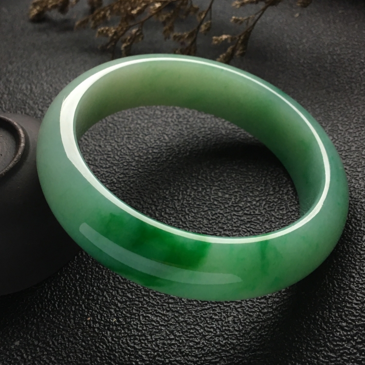 （超值推荐）糯冰种飘翠手镯（58mm）