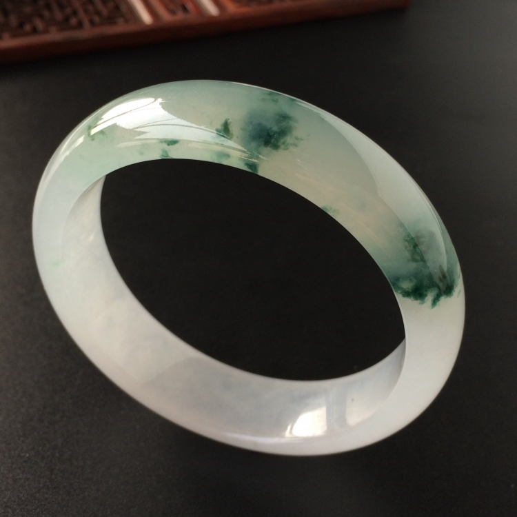 (超值推荐)冰种飘花手镯(56.4mm)