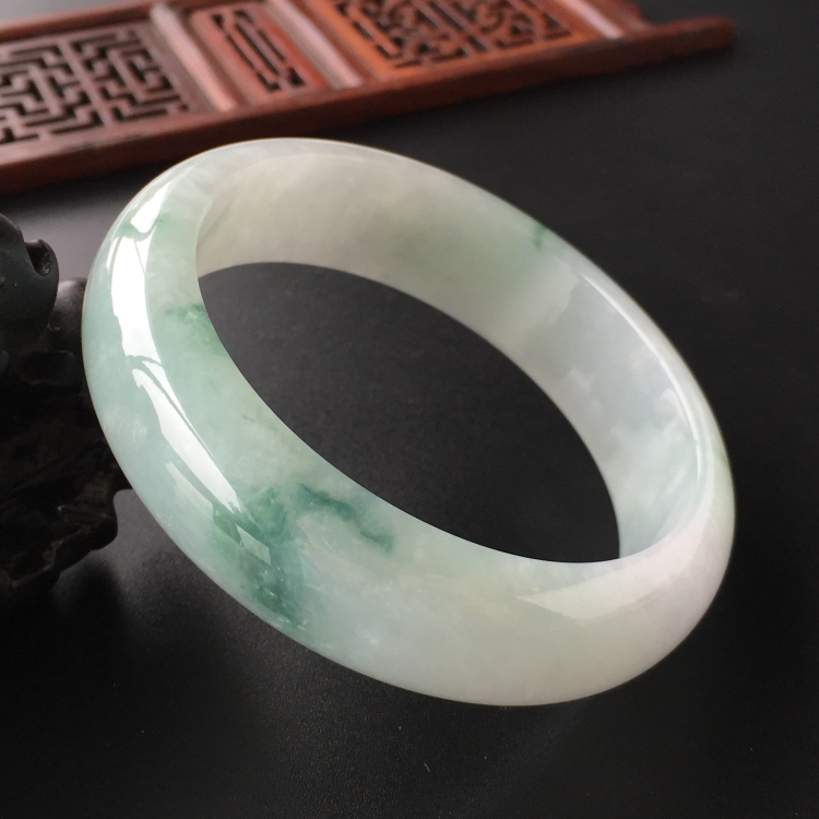 (超值推荐)糯冰种飘花手镯(59.1mm)