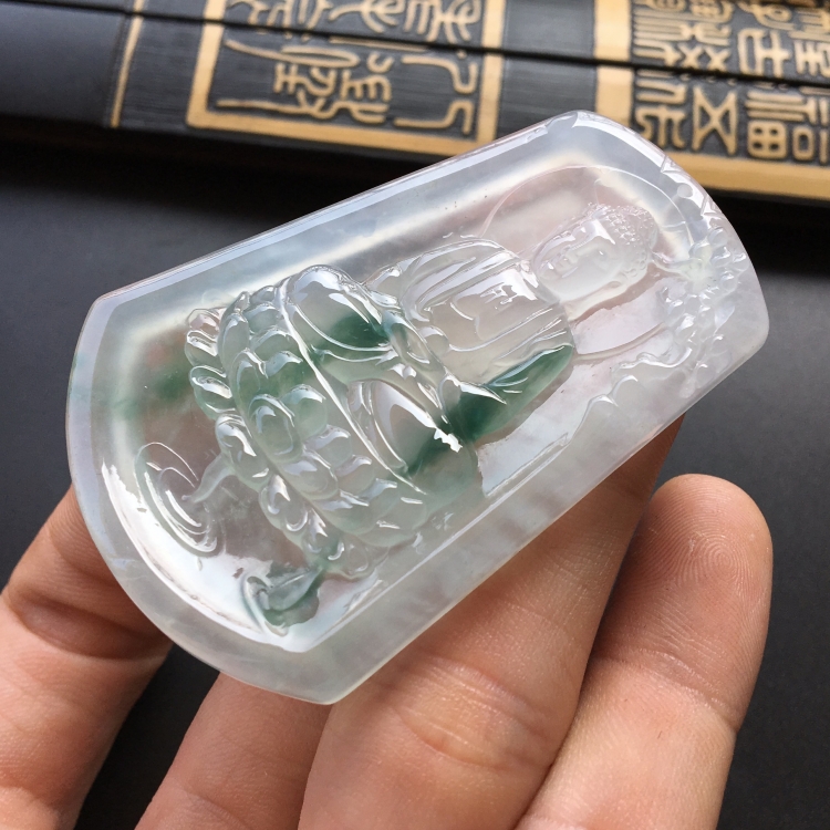 (超值推荐)冰种飘花释迦牟尼挂件