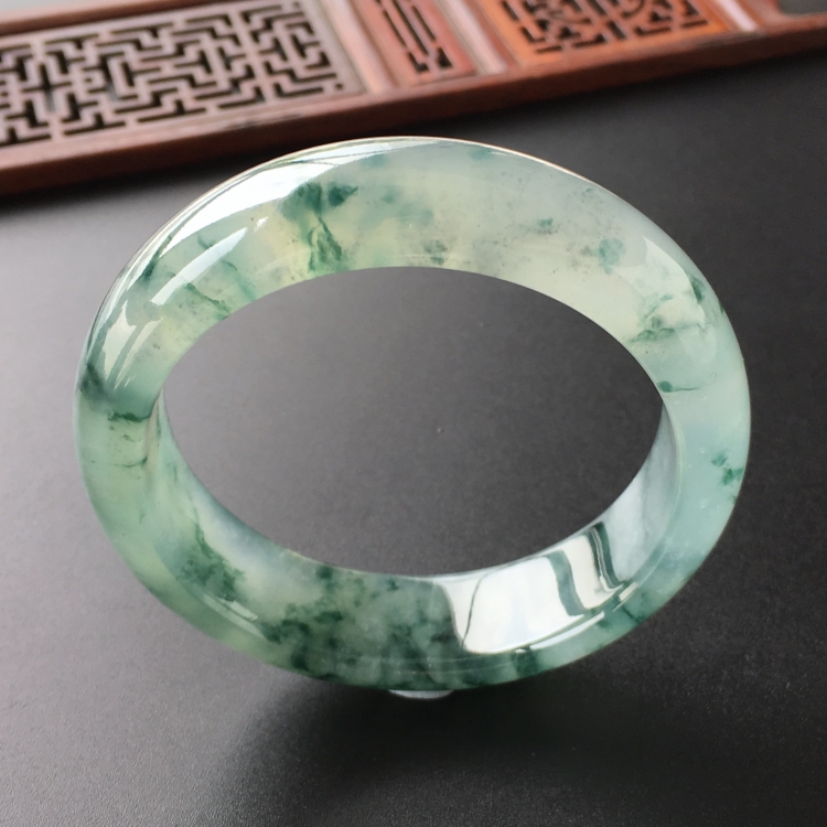 (超值推荐)冰种飘花手镯(54.8mm)