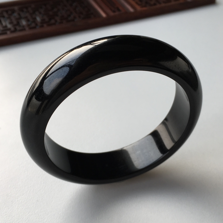 (超值推荐)细糯种墨翠手镯(57.8mm)