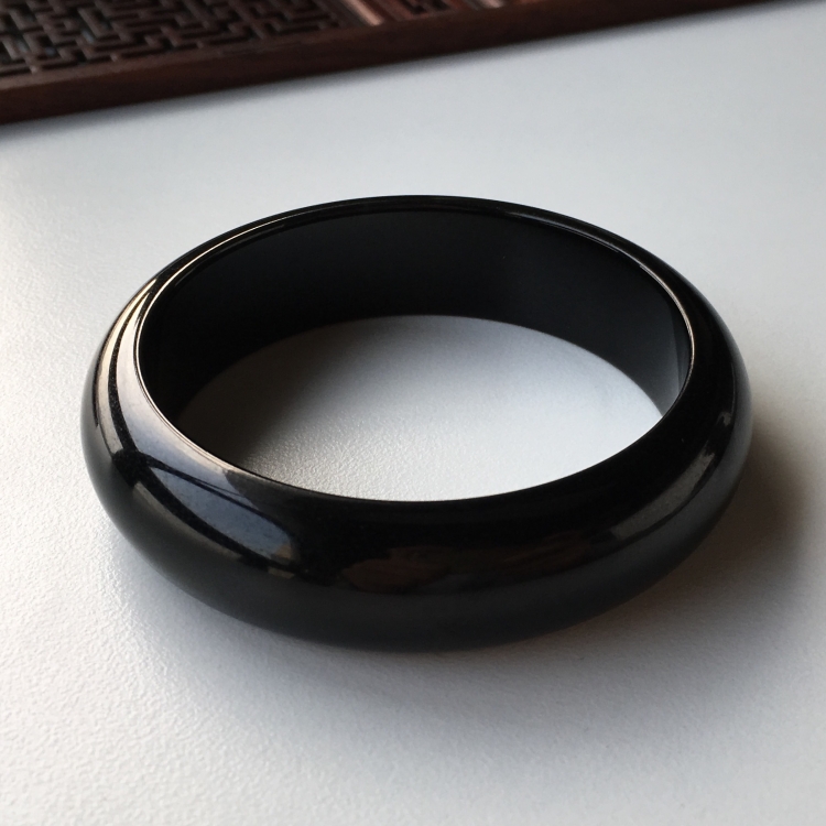 (超值推荐)细糯种墨翠手镯(57mm)