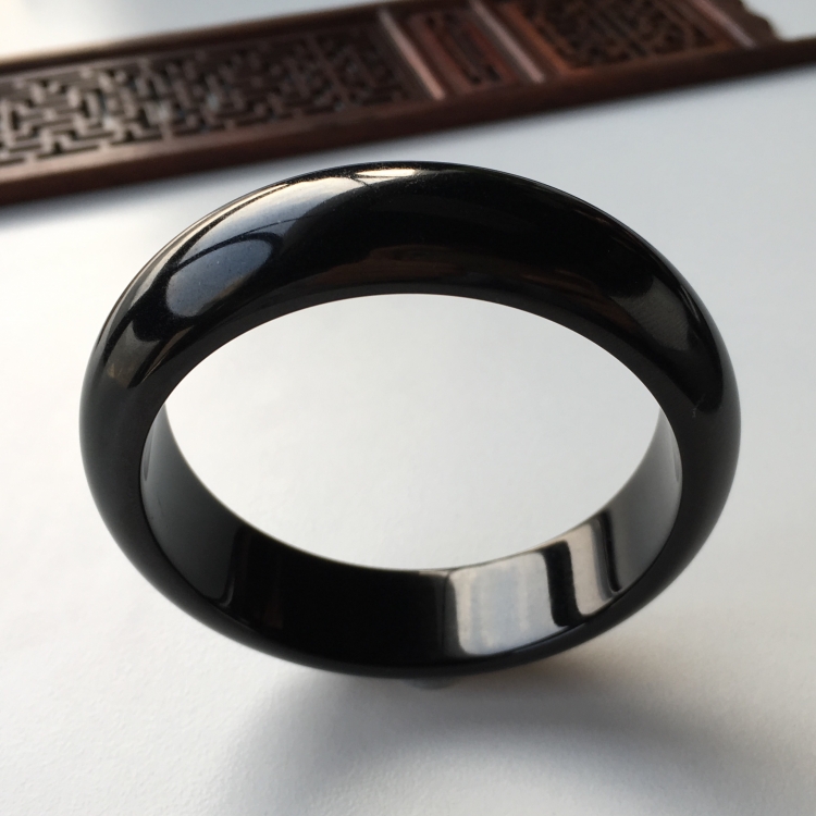 (超值推荐)细糯种墨翠手镯(57mm)