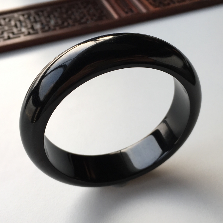 (超值推荐)细糯种墨翠手镯(57mm)