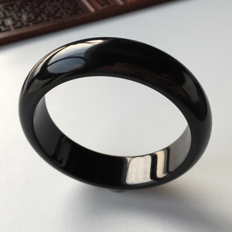 (超值推荐)细糯种墨翠手镯(57mm)