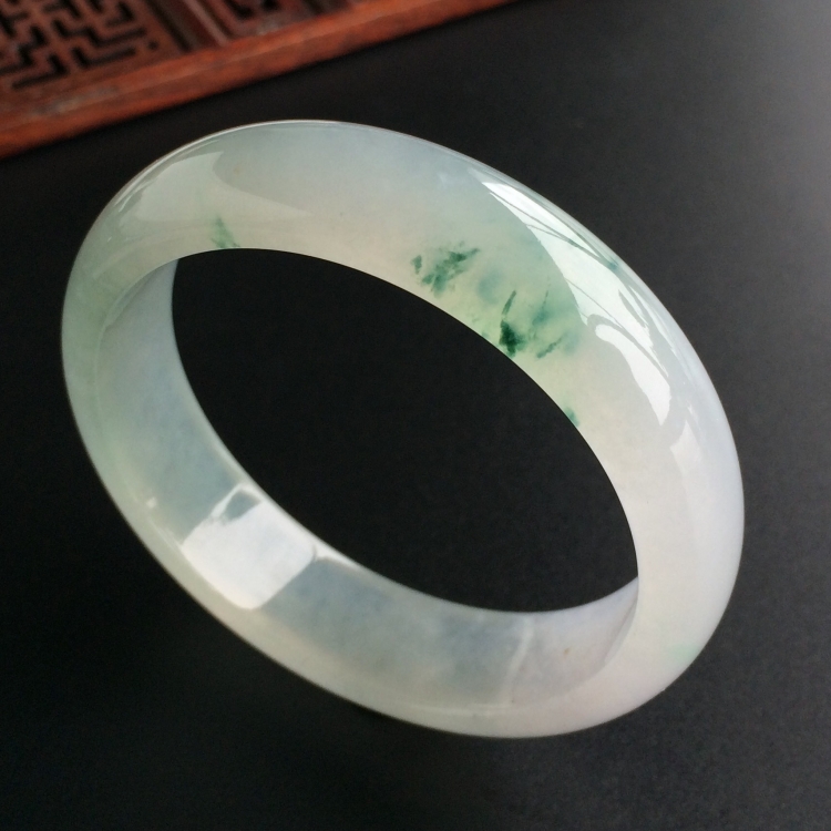 (超值推荐)冰种飘花手镯(53.4mm)