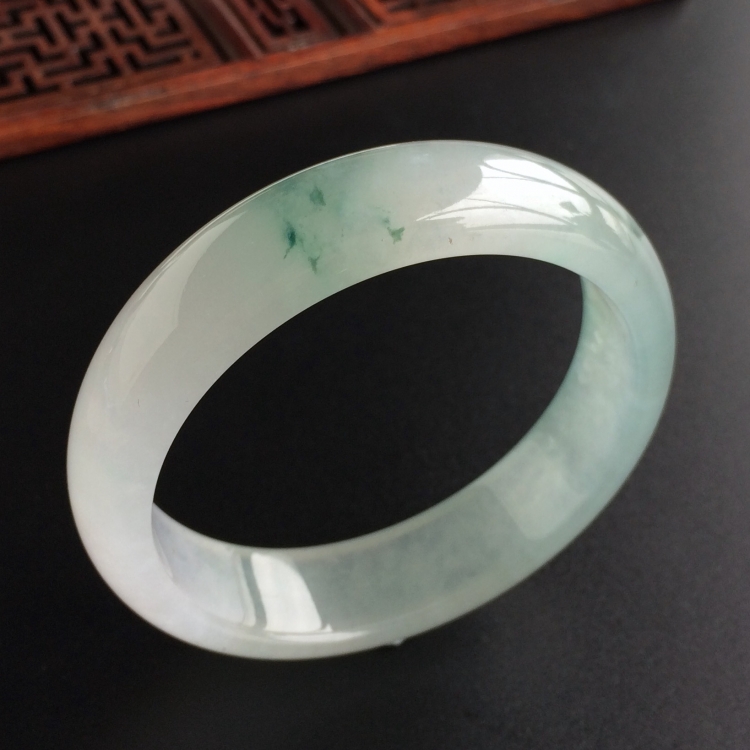 (超值推荐)冰种飘花手镯(53.4mm)