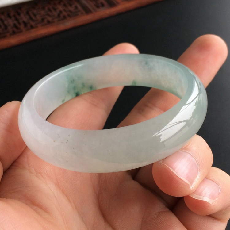 (超值推荐)冰种飘花手镯(53.4mm)