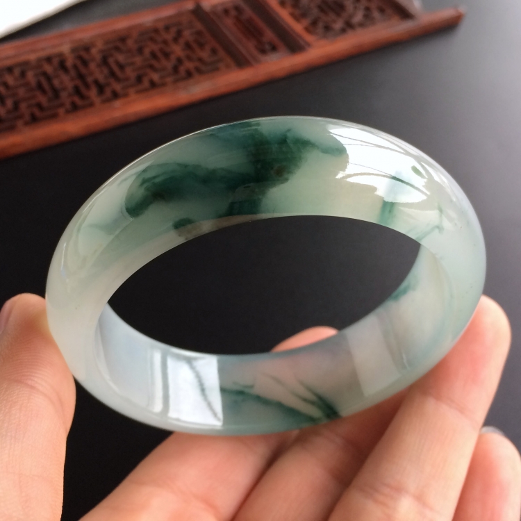 (超值推荐)冰种飘花手镯(59.6mm)