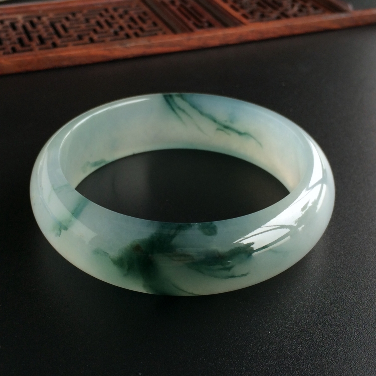 (超值推荐)冰种飘花手镯(59.6mm)