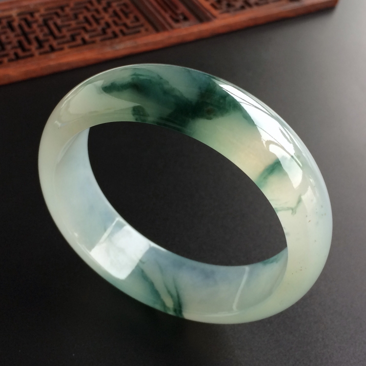 (超值推荐)冰种飘花手镯(59.6mm)