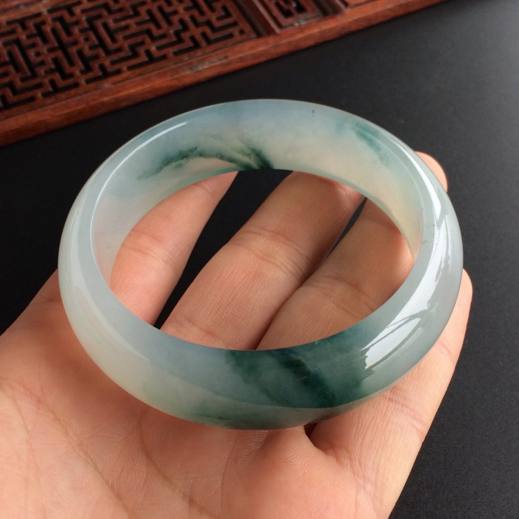 (超值推荐)冰种飘花手镯(59.6mm)