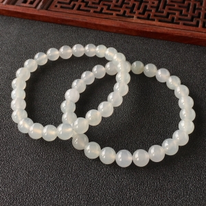 (超值推荐)冰种淡晴水圆珠手链(一对)